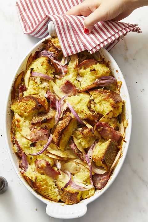 Kids Dinner Ideas- Ham, Cheddar, and Red Onion Bread Pudding kids dinner ideas ham, cheddar, and red onion bread pudding