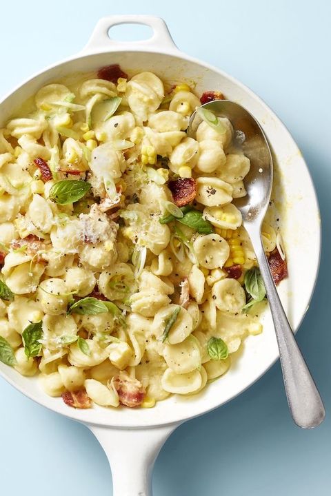 Kids Dinner Ideas- Creamy Corn Pasta with Bacon and Scallions kids dinner ideas creamy corn pasta with bacon and scallions