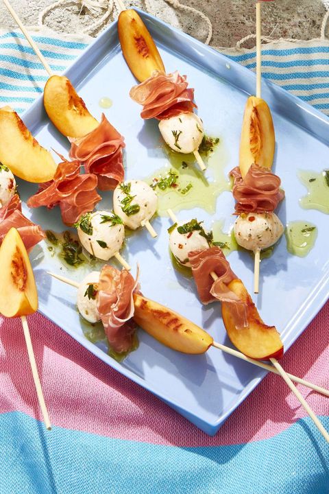 New Year's Eve Appetizers - Peach and Prosciutto Skewers new year's eve appetizers  peach and prosciutto skewers